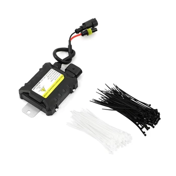 

1 Pair Car HID Xenon Mini Ballast 35W 10A 12V for H1 H3 H7 H8 H9 H10 H11 & 200 Pieces 6 Inch Nylon Cable Ties in Black and White