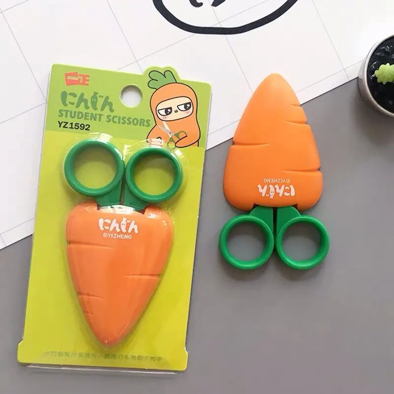 Sharkbang Kawaii zanahoria hecho a mano tijeras los estudiantes Tarjeta de DIY diseño de foto tijeras de corte de los niños de la Escuela de papelería