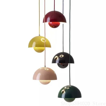 

Denmark Classic Art Chandelier Lights Color Bud Pot Lights Living Room Bedroom Bedside Semicircle led Hanging Light Fixture