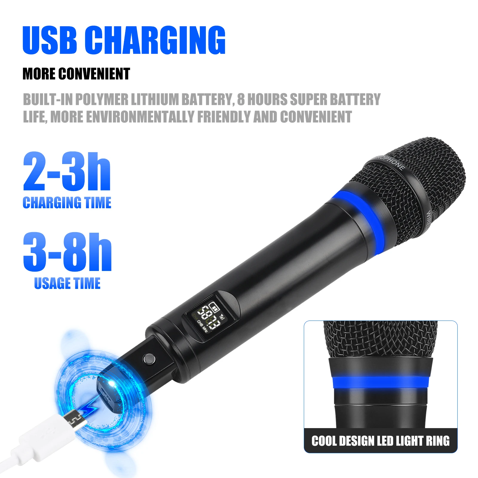microfone de xtuga uh300 com efeito de