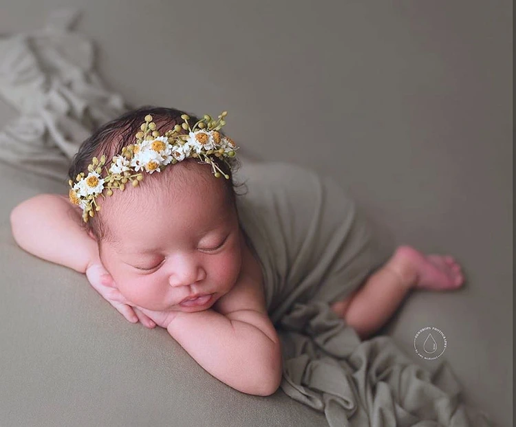 Цветочная гирлянда вечный цветок головной убор для новорожденных полная луна