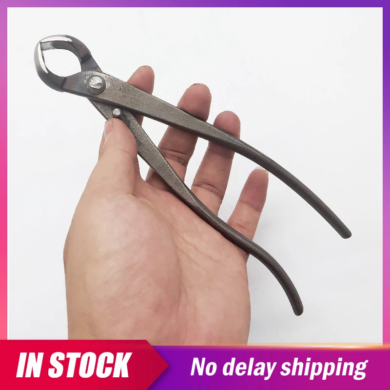 Bonsai Werkzeug 210mm Bonsai Zange Knopf Cutter Wurzel schere Zange konkave Kante Wurzel schnitt Zange Garten pflanze Schere Garten werkzeug 1x