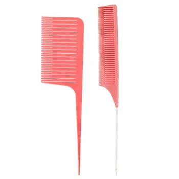 

2pcs Hair Salon Dyeing Highlighting Comb Tip Tail Comb Dyeing Hair Styling Plastic Comb Highlighting Board Hairdressing Tools