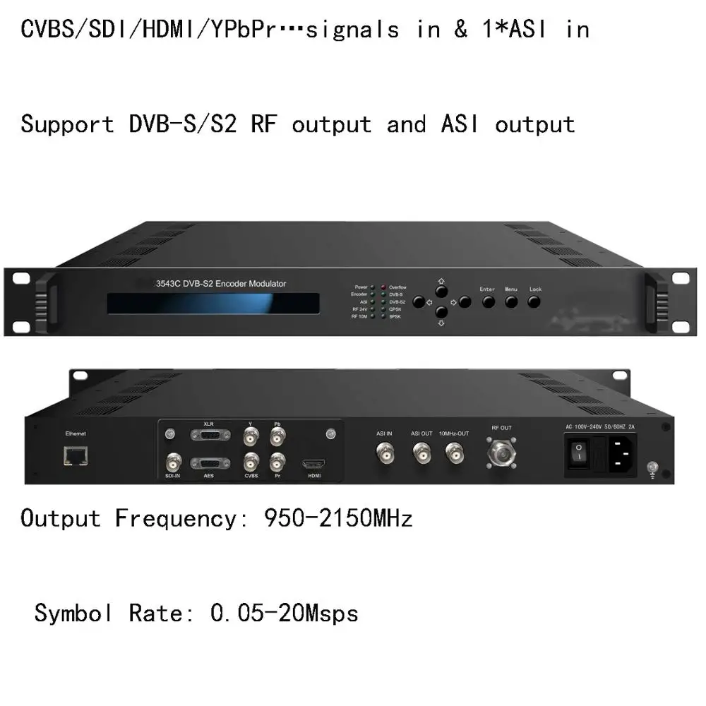 VEK-3543C DVB-S2 модулятор кодировщика CVBS/SDI/HDMI/YPbPr/ASI в | Электроника