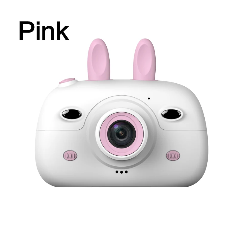 18MP детская мини-камера 1080P HD SLR с двумя объективами 2,4 дюймов Милая мультяшная камера цифровая видеокамера детская камера лучший подарок - Цвет: Розовый