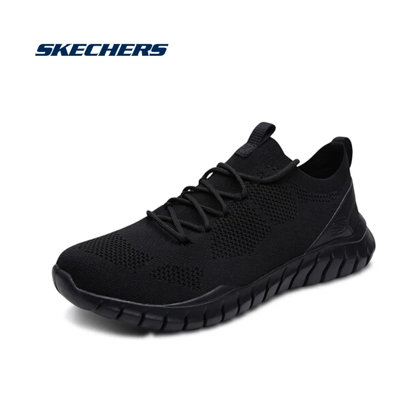 Skechers/сетчатая мужская повседневная обувь; спортивные легкие дышащие Прогулочные кроссовки; мужские теннисные кроссовки на шнуровке; feminino Zapatos; 52820-BBK