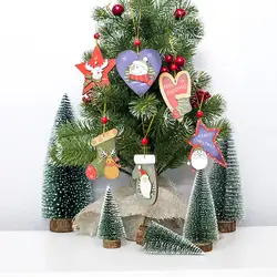 Санта Клаус Олень Новогодняя натуральная Деревянная Рождественская елка подвеска с героем аниме Висячие подарки Рождественский Декор