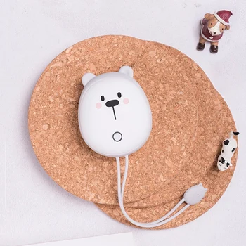 

Portable Cute USB Rechargeable Hand Warmers Heater Pocket Mini Cartoon Power Bank Handy Heater Warmers Gray 4000MAh
