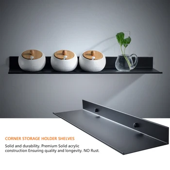 

30/40/50cm Lenght Space Aluminum Black Bathroom Shelves Kitchen Wall Shelf Shower Storage holder Rack Firm Bathroom Accessories