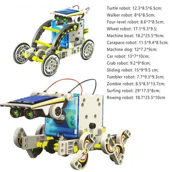 

13-in-1DIY Solar Robot Set Smart Sssembly Educational Toys Green Living Solar self-loading Toys Crawling Crabs Zombie Robot
