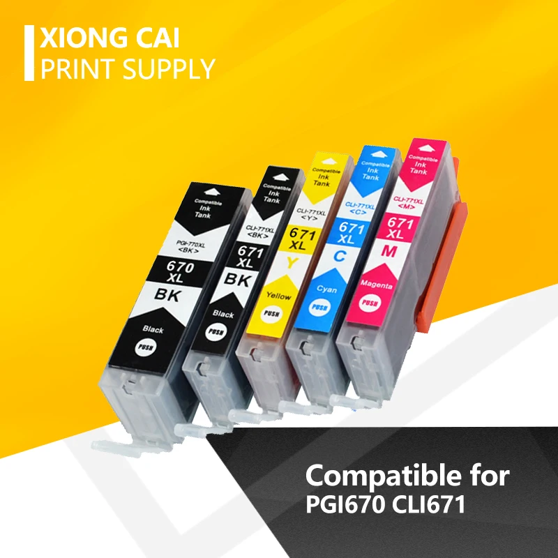 PGI670 CLI671 совместимые чернильные картриджи для canon PIXMA MG7760 MG7765 MG7766 струйный принтер