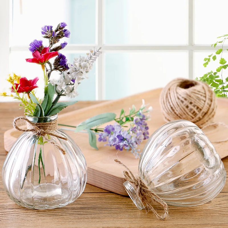 

Creative Glass Vase Modern Simple and Transparent Dining Table Small Mouth Dry Flowers Arrangement Living Room Flower Arrangemen