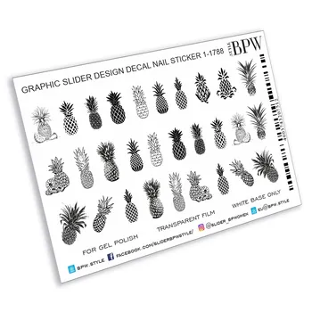

Slider-design pineapple graphics, BPW. style, Water stickers on nails, sd1-1788
