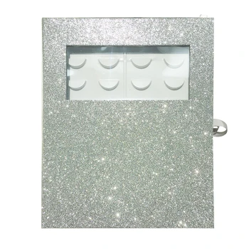 

16pair Empty Box Protection Home Makeup Display Lashes Holder Packaging Eyelash Storage Case Sample Catalog Salon Glitter Paper