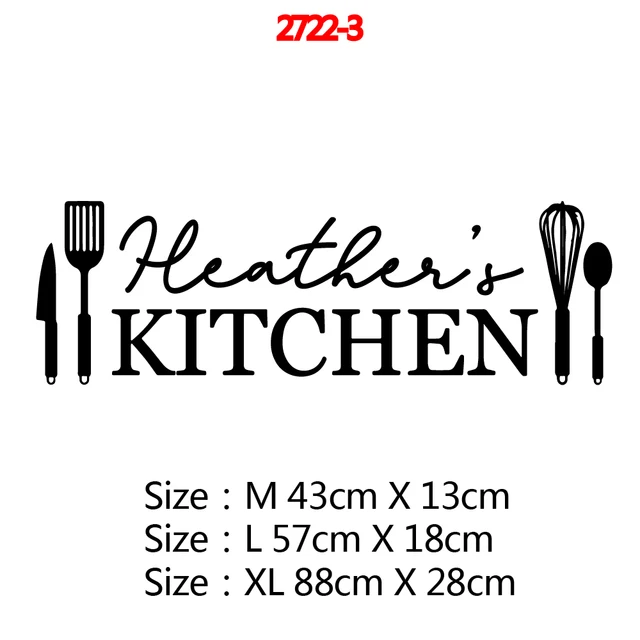 Diy Custom name Kitchen Wall Stickers Home Decoration Accessories For Kitchen Decoration Wall Decal Home Decor 2722-3