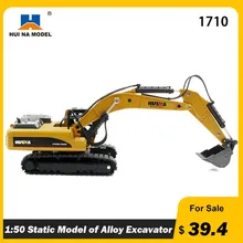 

HUINA TOYS NO.1710 1/50 Alloy Excavator Truck Car Die-Cast Metal Professional Engineering Construction Vehicle RC Model Toys