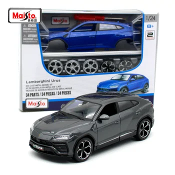 

Maisto 1:24 Lamorghini Urus SUV car Assemble DIY blue diecast shape car Collect toy car new boxes are shipped free of charge