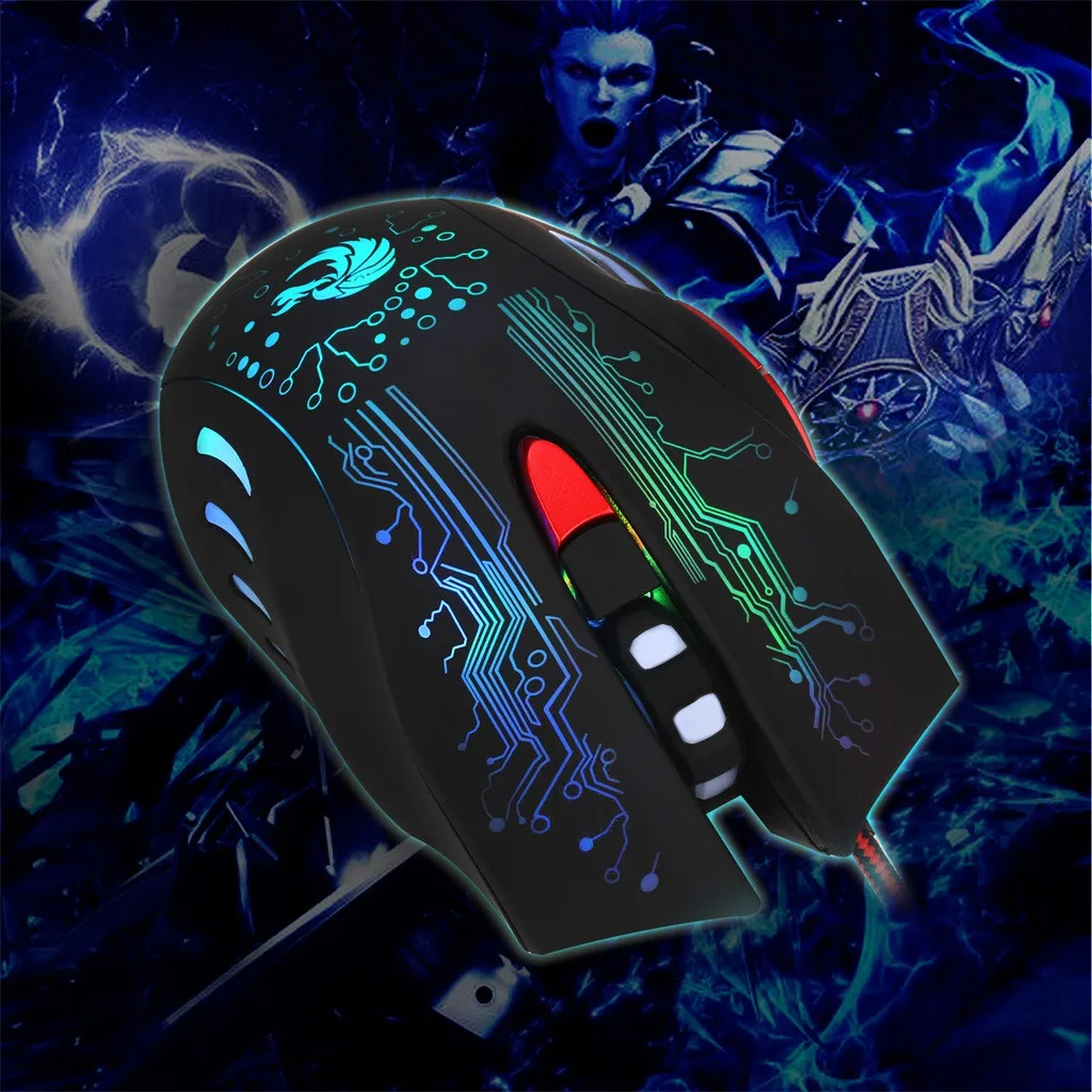 

6 Button 5500 DPI LED Optical USB Wired Gaming PRO Mouse Mice For PC Laptop
