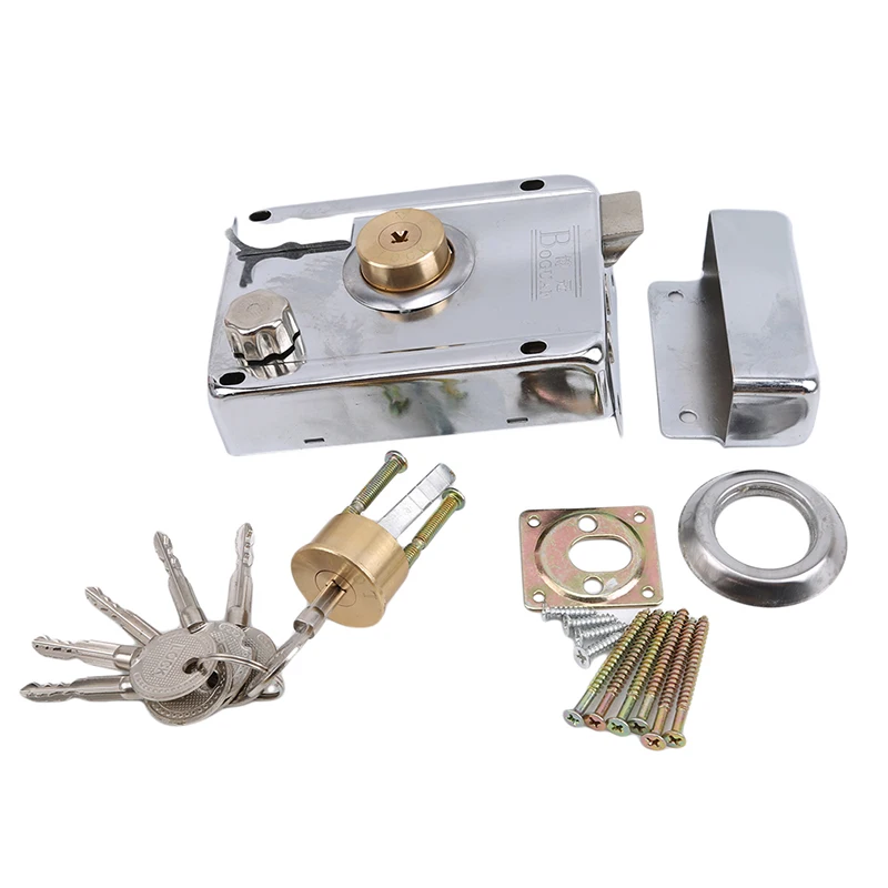 468904 Exterior Iron Door Locks Security Anti-theft Lock Multiple Insurance Lock Wood Gate Lock For Furniture Hardware - Цвет: 468904