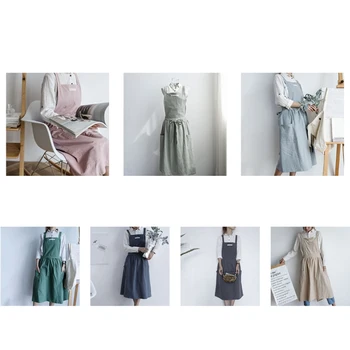 

Solid Color Adjustable Bib Apron Waterproof Stain-Resistant With Two Pockets Kitchen Chef Baking Cooking BBQ Apron