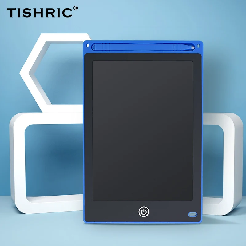 TISHRIC 8,5 дюймов ЖК-дисплей для рукописного ввода на планшете коврик головоломка образовательный цифровой планшет с стилусом графический Рисунок планшет дети - Цвет: Thick pen-Blue