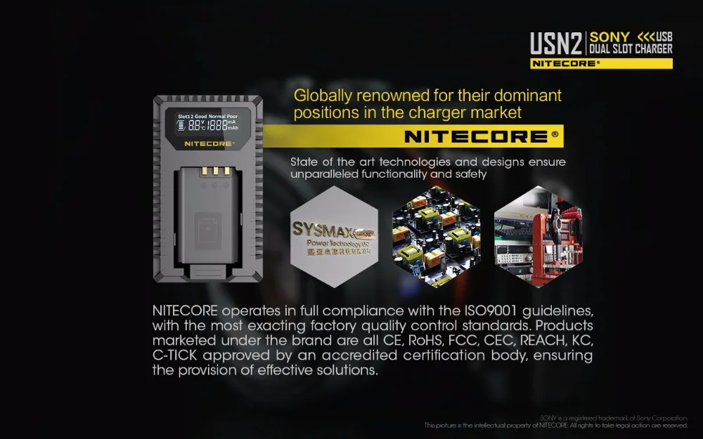 NITECORE USN2 USB двойной слот для путешествий ЖК-дисплей Камера Зарядное устройство для sony NP-BX1 батареи совместимы DSC-HX350 DSC-H400 DSC-HX400 DSC-HX90