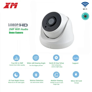 2MP Dome WiFi Camera 1080P HD Wireless Security Camera CCTV IP Camera with Audio IR LED Motion Detection Night Vision Cam 1