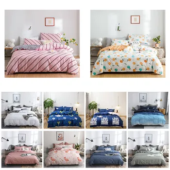 

Fuwatacchi 3/4pcs Nordic Printed comforter Bedding Sets Striped King Size Bed Sheets And Pillowcase for Home Bedding Set luxury