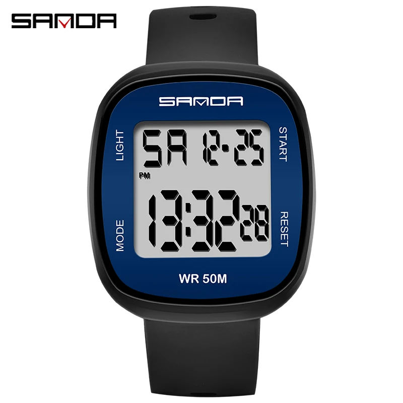 

SANDA Brand Men Watches reloj mujer Waterproof Dual Time Personality Men's Multi Function LED Electronic Sport Watch