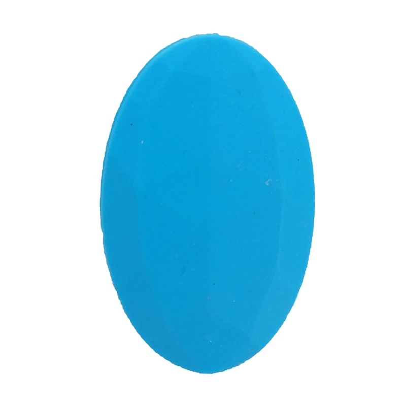 Sky Blue Chenkai, 10 шт., силиконовый овель, плоский Прорезыватель для зубов, бусины для младенцев, пустышка, бусины для самостоятельного ухода за грудью, сенсорные ювелирные аксессуары, BPA бесплатно - Цвет: Sky Blue