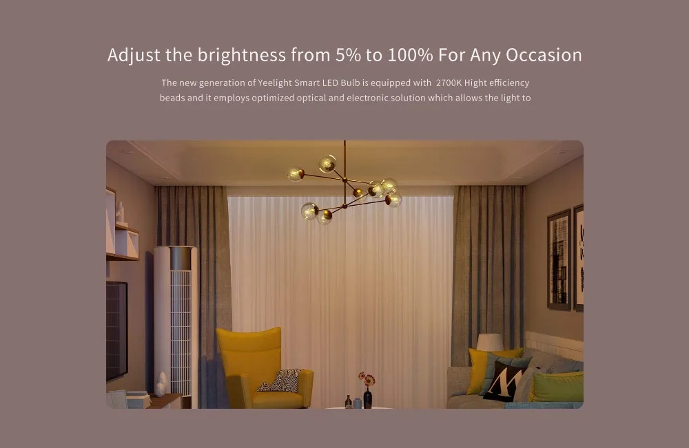 Xiaomi Yeelight умный светодиодный лампочка накаливания E27 Регулируемая яркость энергосберегающая умная лампочка управление через приложение Mijia Apple Homekit