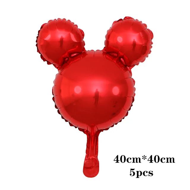5pcs mini 12pcs/lot Mickey Minnie Mouse Foil Balloons 12” Pink Blue Latex Balloons Baby Shower Happy Birthday Party Decorations Kids Toys - Цвет: 5pcs mini