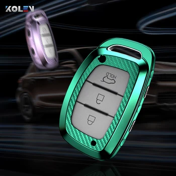 

Soft TPU Carbon Fiber Car Remote Key Case Cover For Hyundai Tucson IX25 IX35 IX45 Creta Verna Santa Solaris Elantra I10 I20 I30