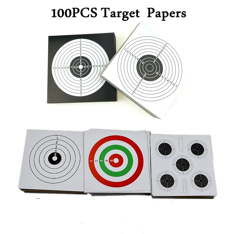 

New 5 Type Target Paper 100pcs paper 14x14cm Top Quality Air Rifle Pistol Shooting Practice Targets Paintball Accessory