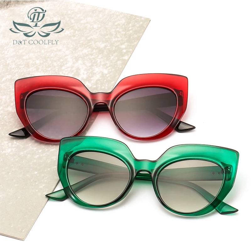 

D&T New Fashion Modern Cat Eye Trend Type Sunglasses Color Ladies Metal Rice Nail CL Sunglasses 9620 PC UV400