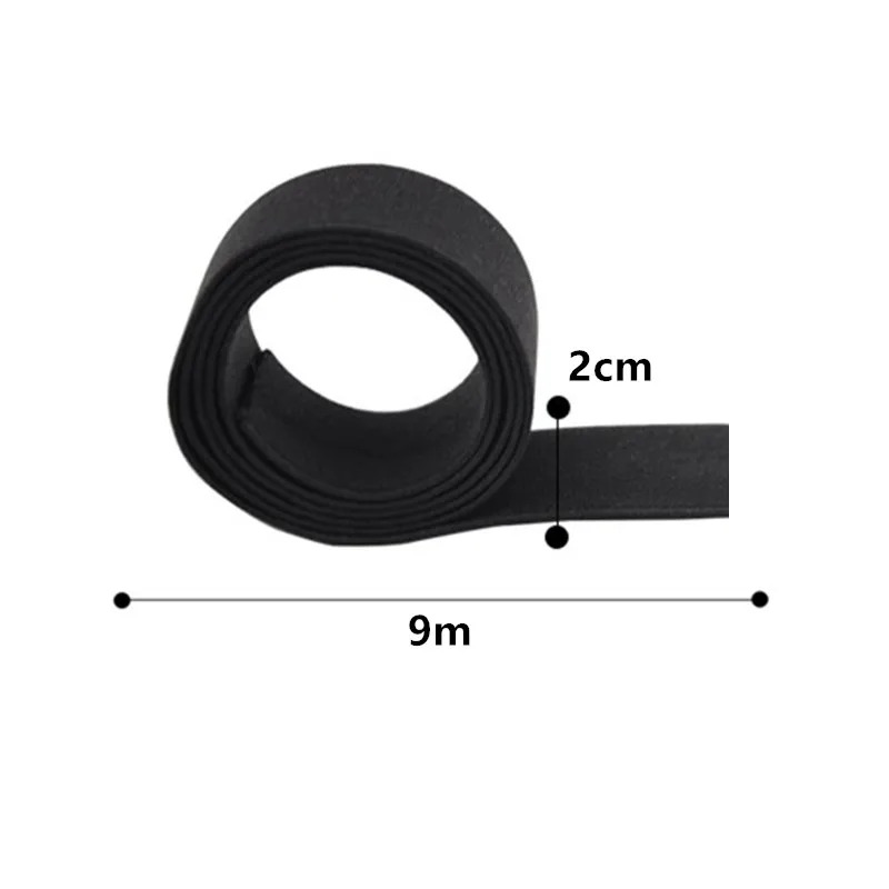 2cm black 9m Универсальная автомобильная защитная подушка для вождения, фиксированная эластичная лента для переднего заднего сиденья автомобиля, противоскользящие и противоскользящие аксессуары - Название цвета: 2cm black 9m