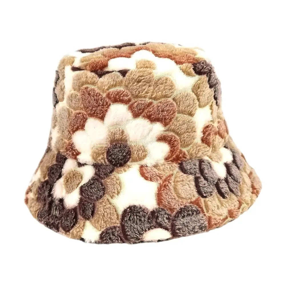 straw bucket hat Lamb Fur Hat New Warmth And Thick Black And Yellow European And American Style Fisherman Hat For Autumn And Winter prada bucket hat womens