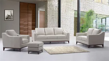 

IN Stock Living room sofa set modern leather sofa with top grain italian leather 4 pcs