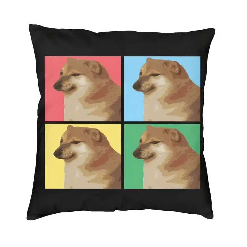 

Luxury Cheems Cover Collage Cushion Covers Velvet Japanese Cheemsburbger Pillow Case For Sofa Car Square Pillowcase Home Decor