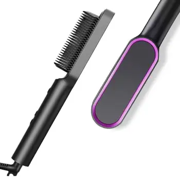 

Straight Hair Comb Ceramic Mini Electric Splint Hair Straightener Brush Hair Straightening Iron With Built-in Comb For Salon