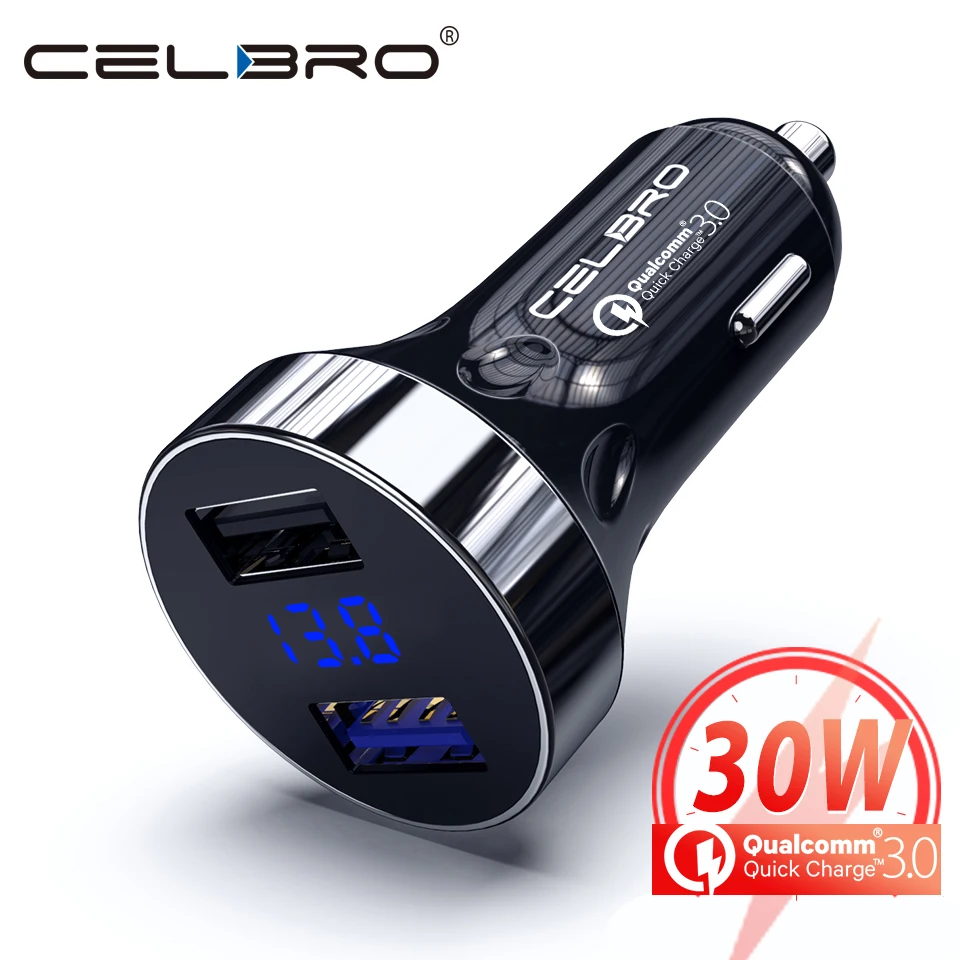 

LED Display 4.8A 3.6A Car Charger for Phone Tablet Dual USB Auto Charger No Quick Fast Charging for iPhone X Samsung Power Bank