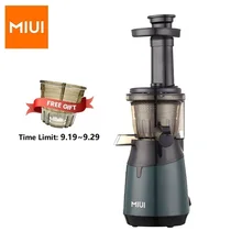 MIUI Mini Slow Juicer Screw Cold Press Extractor Patented Filter-Free Technology 2021 Electric Fruit & Vegetable Juicer Machine