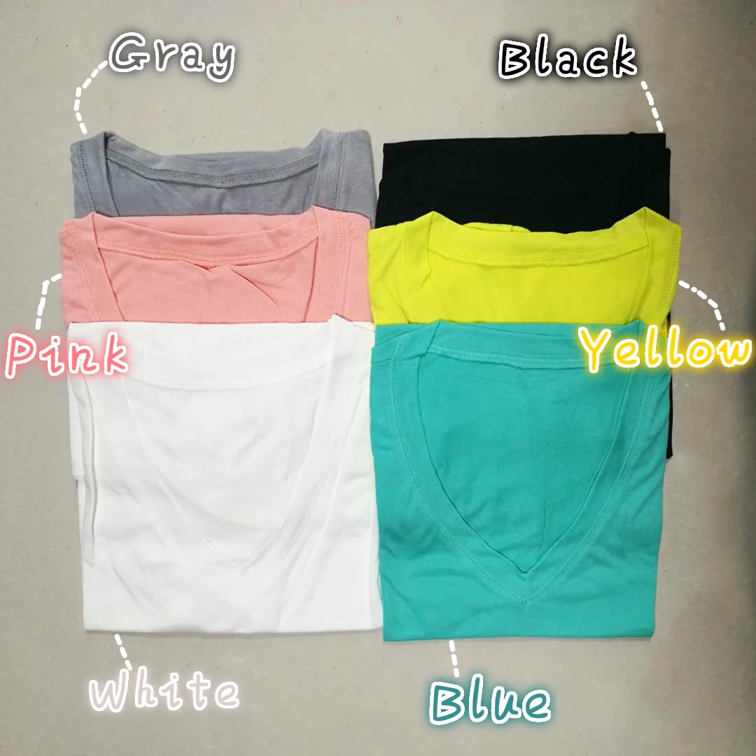 S-5XL Summer Solid T Shirt Ladies Sexy V Neck Short Sleeve Tshirt Casual Loose Basic Black White T-Shirt Tee Tops for686_voghion.com