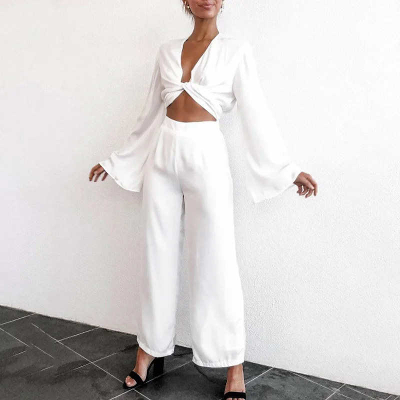 

Womens High Neck Wide Leg Playsuit OL Ladies Loose Long Pants Jumpsuit Romper
