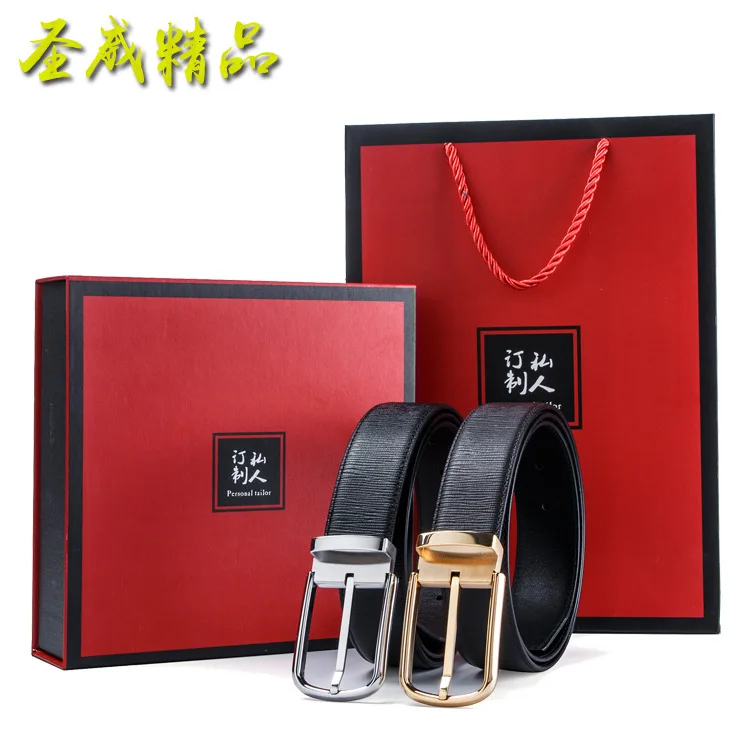 

2019 New Style Fashion Paint Genuine Leather MEN'S Leather Belt Pin Buckle Full-grain Leather Business Pant Belt