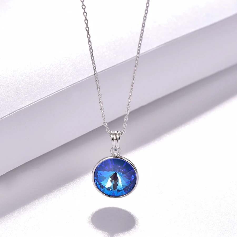 Ожерелье с кристаллами Swarovski, новая мода, круглый камень Bella RIVOLI, ожерелье с кулоном для женщин, элегантные вечерние ювелирные изделия на свадьбу
