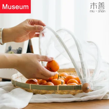 

Bamboo Weaving Household Steamed Buns Basket Leftover Rice Menu Fruits Food Cover Table Cover Defence Fly Insect Dust Cover Can