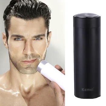 

Kemei Mini Electric Shaver for Men Washable Small Portable Razor Rechargeable USB Car Charging Dry Wet Use Easy Carry Trimmer