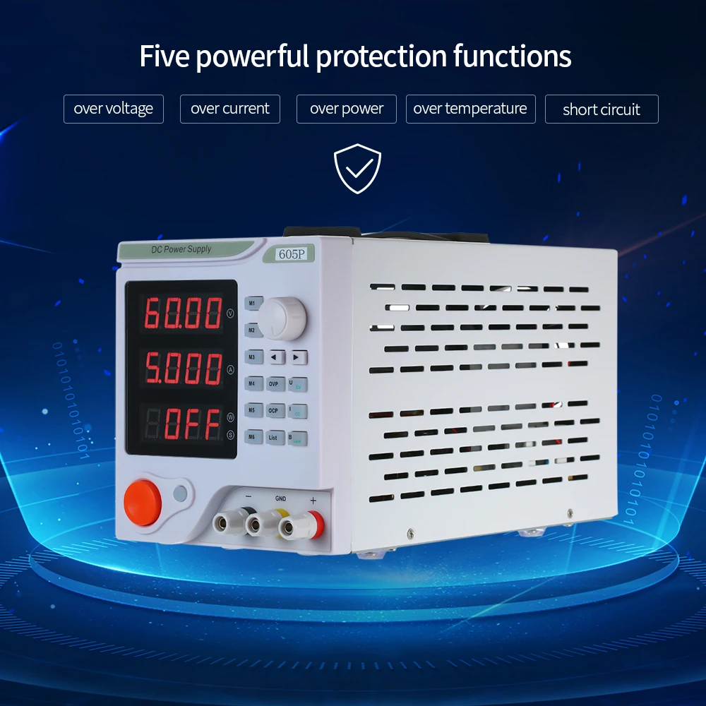 

LED Programmable DC Power Supply DC Electrical Source Variable Adjustable 60V 5A DC Switching Regulated Power Supply for Lab