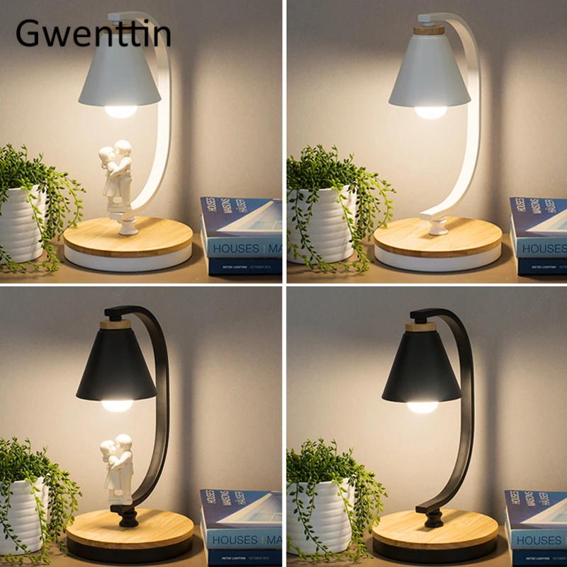 Nordic Table Lamp Hugging Lover Standing Desk Light Bedroom Bedside Lamp Home Decoration Modern LED Light Fixture Loft Luminaire